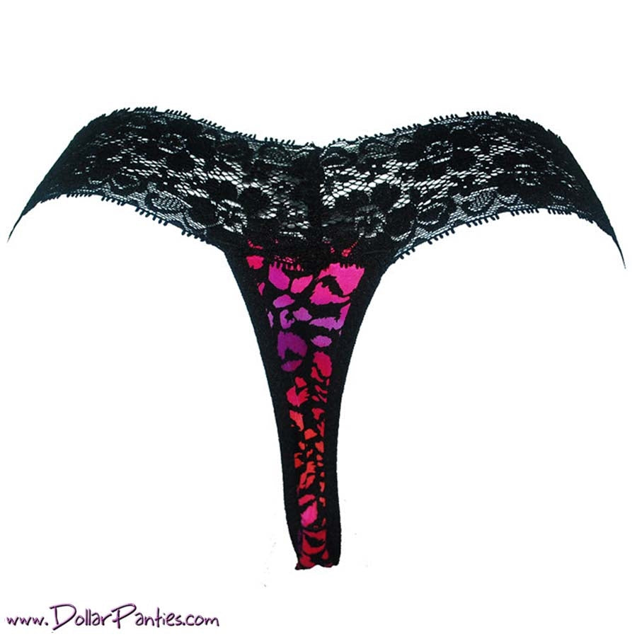 Cheetah print orange, purple, pink and black thong animal print – Dollar  Panties